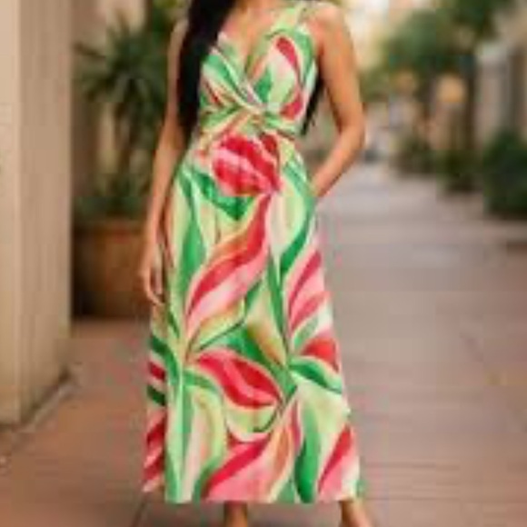 Jessica Howard Colorful Swirl Maxi Dress - Picture 1 of 8